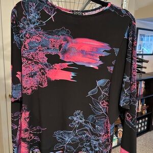 Black and Pink Floral Women's Top